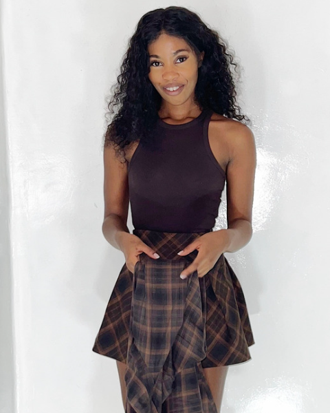 Brown Outfit Ideas - Brown Plaid Flannel Shirt & Brown Plaid Tennis Pleated Skirt - Brown Outfit Inspo For Autumn